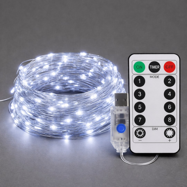 Kurtyna Okienna Girlanda Mery 300 LED USB Šalta 9000K