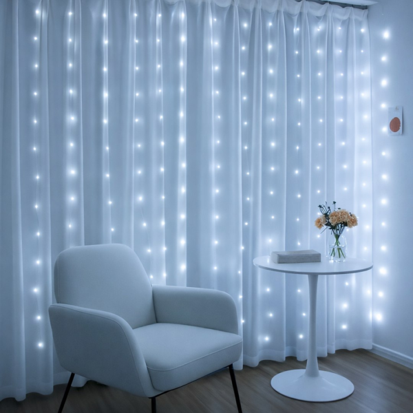 Kurtyna Okienna Girlanda Mery 300 LED USB Šalta 9000K