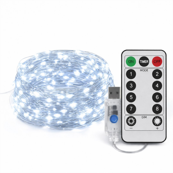 Kurtyna Okienna Girlanda Mery 300 LED USB Šalta 9000K