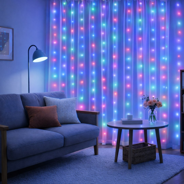 Kurtyna Okienna Girlanda Mery 300 LED USB Kolorowa