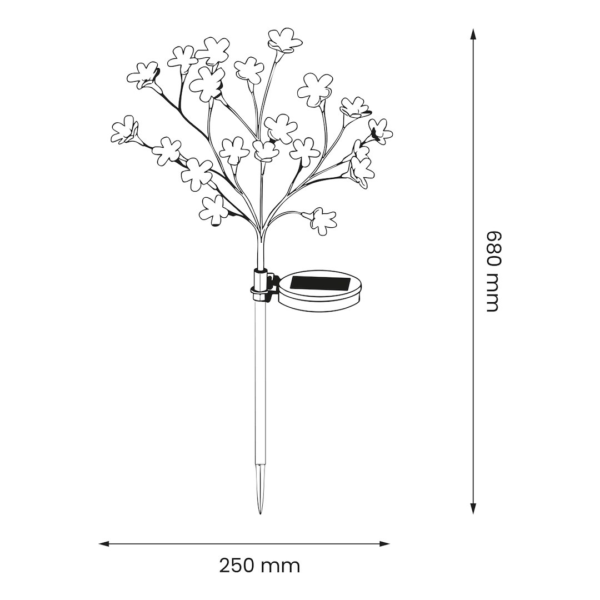 eko2497i Saulės lempa Tree 84cm RGB+3000K IP44