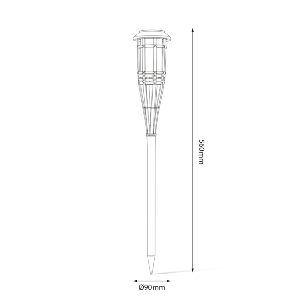 eko2503h Saulės lempa Bamboo 1800K IP44