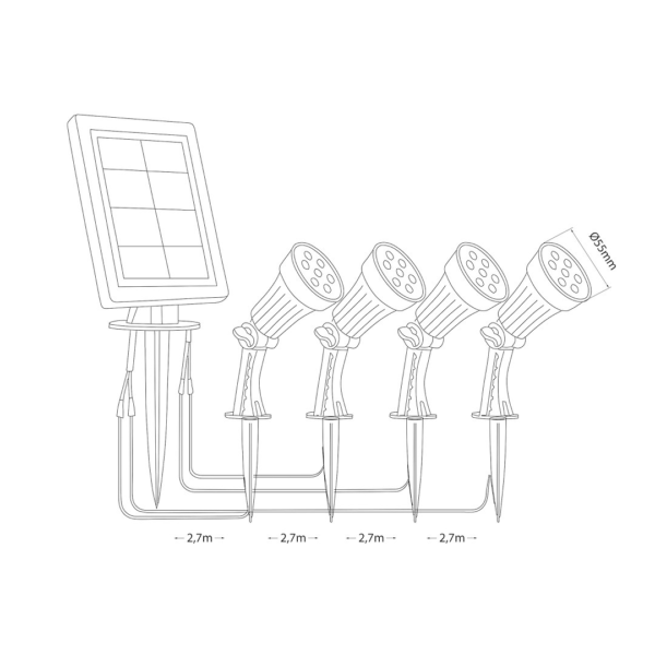 Saulės lempa Bush 250lm 3000K IP44