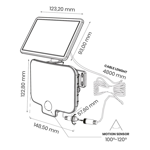 Naświetlacz Solarny Alex 600lm 4000K IP44