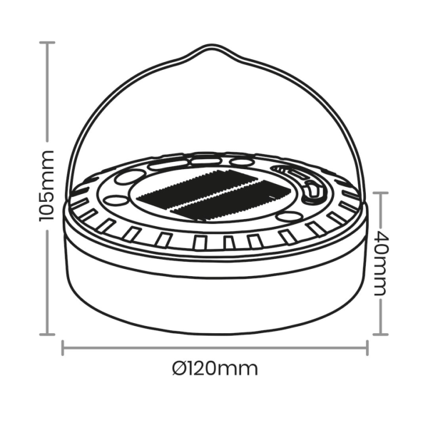 Saulės lempa Mira 200lm 3000K IP44