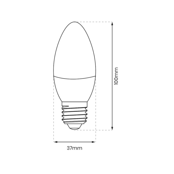ekza0564b Żarówka LED 7W E27 C37 6000K