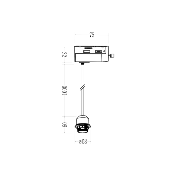 ml2278f Zawiesie Hang Track Juodas 1xE27