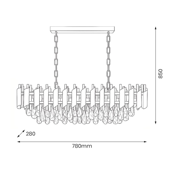 Sietynas CRISTAL 10xE14