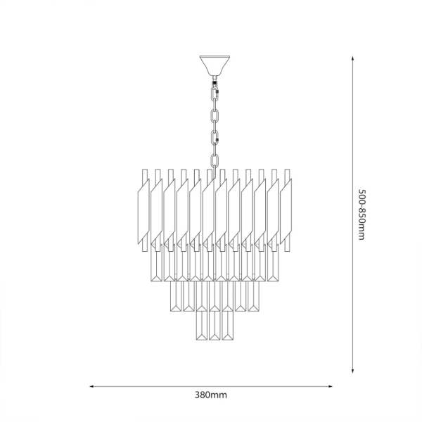 Sietynas CRISTAL Chromase 5xE14