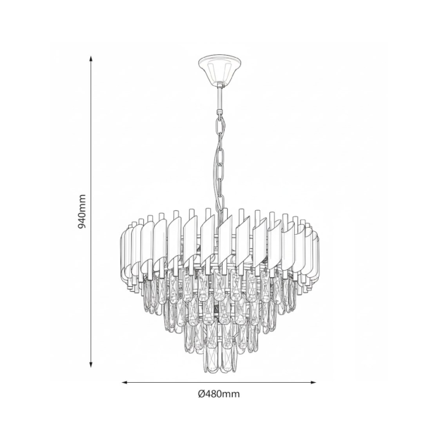 Sietynas Cristal 7xE14