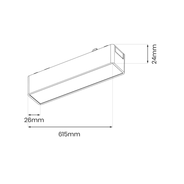 Slim Magnetic Track Baltas 61cm 20W LED Tuya CCT 48V