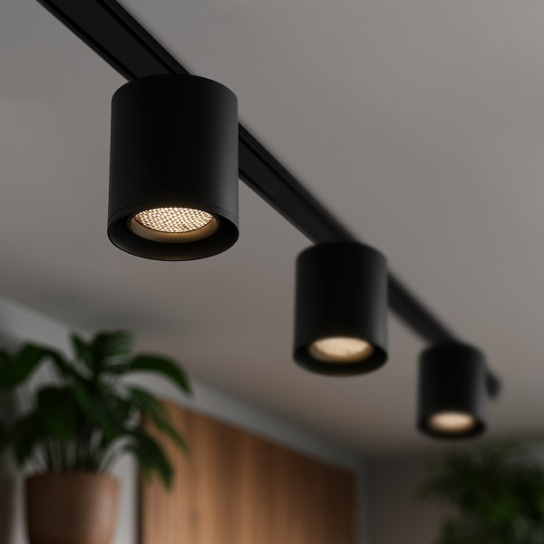 Slim Magnetic Track Juodas tube 6W LED Tuya CCT 48V