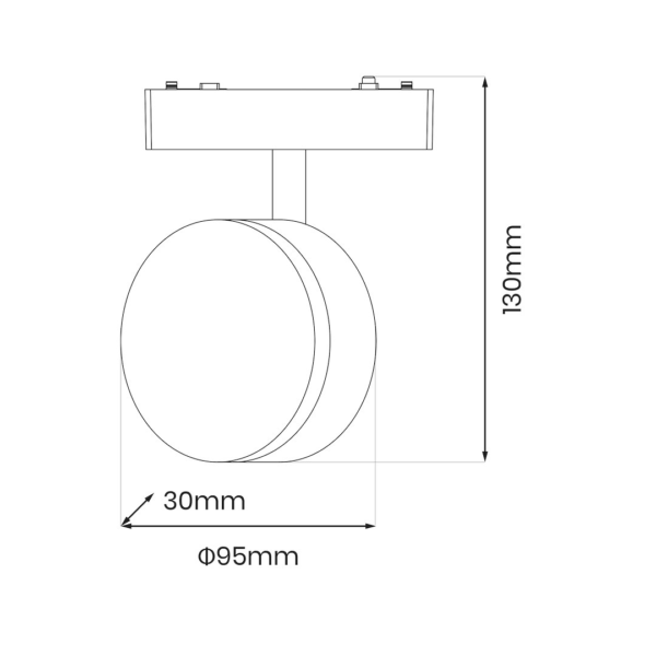 Slim Magnetic Track Juodas 9W LED Tuya CCT 48V