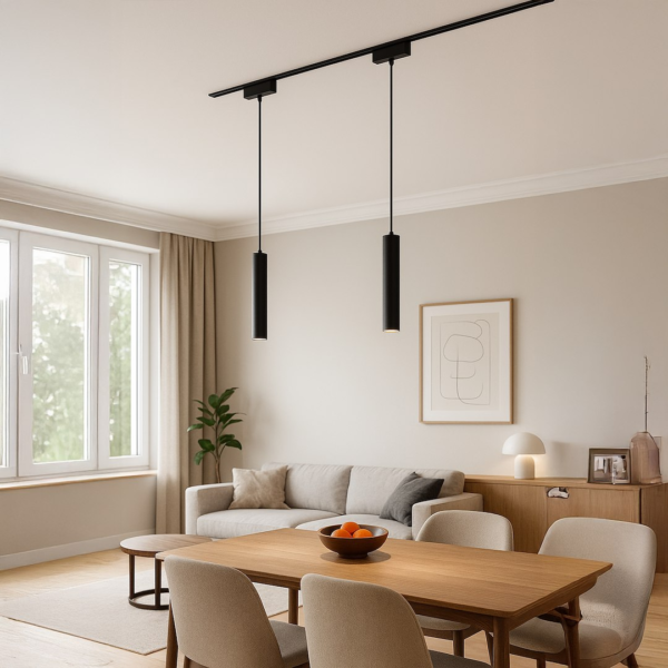 ml2599d Slim Magnetic Track Juodas pendant 6W LED Tuya CCT 48V