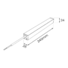 ml2601d Slim Magnetic Track Juodas maitinimo šaltinis 100W 48V