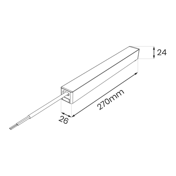 Slim Magnetic Track Juodas maitinimo šaltinis 200W 48V