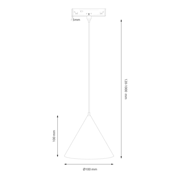 Magnetic Track Pendant Cone 5mm 7W CCT 48V