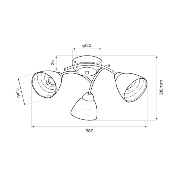 ml2758i Ceiling lamp CLARA 3xE27