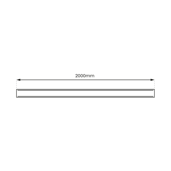 ml2846c Przesłona Prosta Magnetic Track 20mm L200cm Juodas