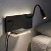 Šviestuvas nocna z półką Shelf Led 4W+5W+2W prawa Juodas