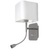 Sieninis šviestuvas Napoli 1xE27 + 1W LED Baltas / Chromase