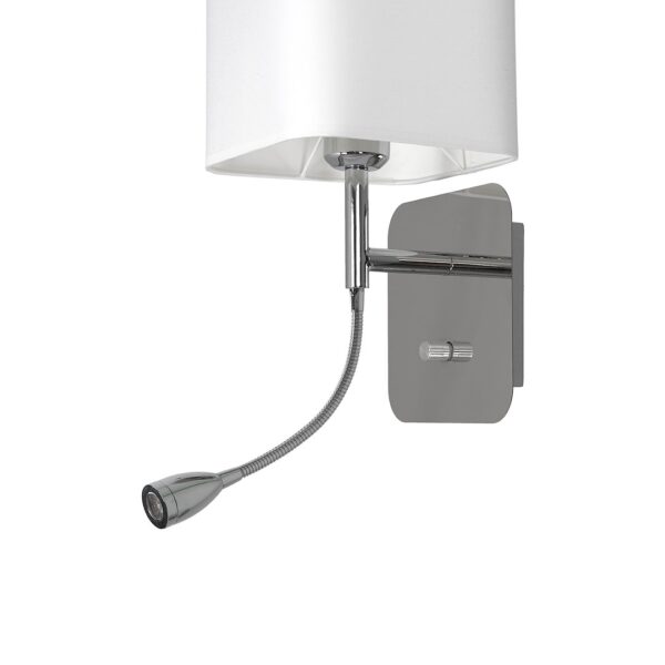Sieninis šviestuvas Napoli 1xE27 + 1W LED Baltas / Chromase