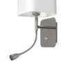 Sieninis šviestuvas Napoli 1xE27 + 1W LED Baltas / Chromase