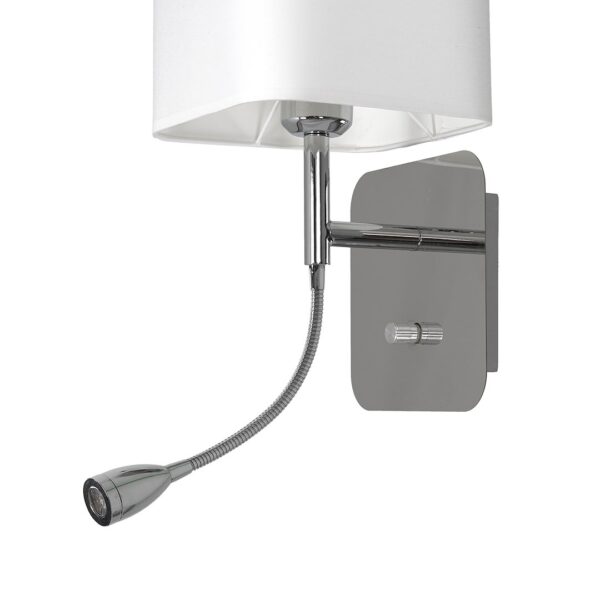 Sieninis šviestuvas Napoli 1xE27 + 1W LED Baltas / Chromase