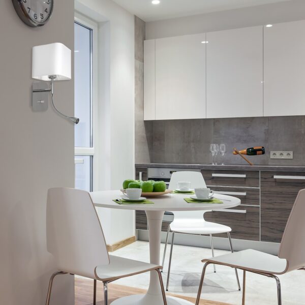 Sieninis šviestuvas Napoli 1xE27 + 1W LED Baltas / Chromase