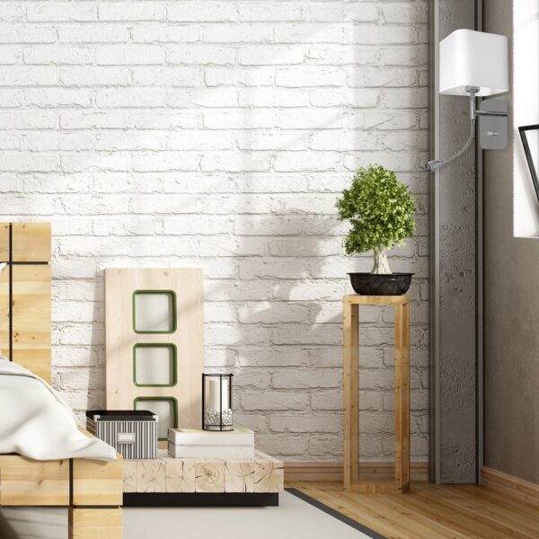 Sieninis šviestuvas Napoli 1xE27 + 1W LED Baltas / Chromase