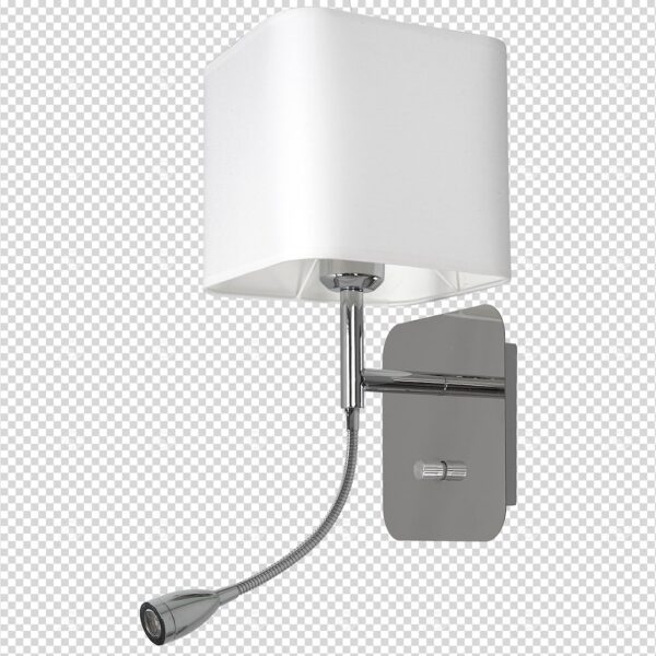 Sieninis šviestuvas Napoli 1xE27 + 1W LED Baltas / Chromase