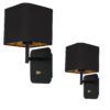 Sieninis šviestuvas NAPOLI BLACK/GOLD 1xE27