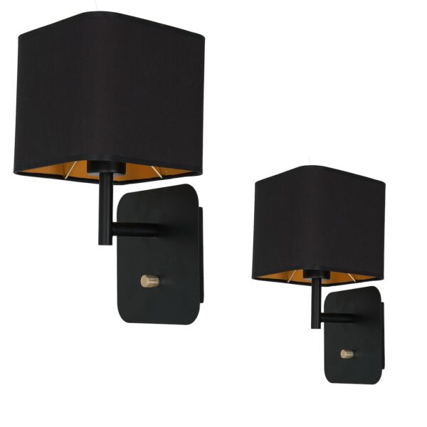 Sieninis šviestuvas NAPOLI BLACK/GOLD 1xE27