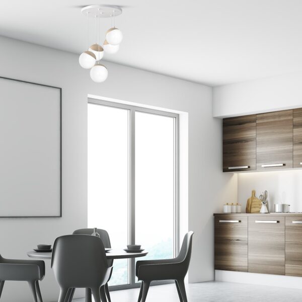 Pakabinamas šviestuvas SFERA WOOD 5xE14
