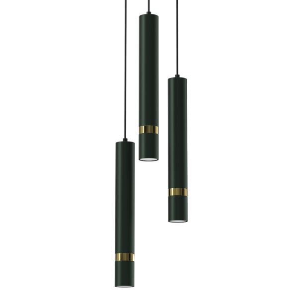 Pakabinamas šviestuvas JOKER GREEN/GOLD 3xGU10