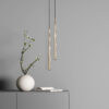 Stylish modern interior room at elegant apartment with plant and Pakabinamas šviestuvas Piano Black Gold 1