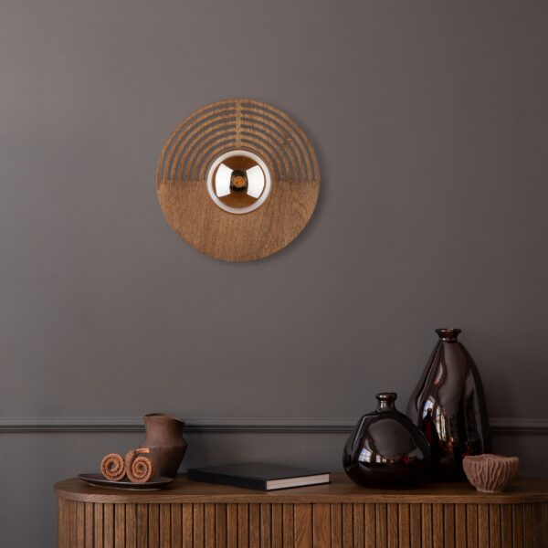 11014_LUNAR_WOOD_GLASS_B Sieninis šviestuvas Lunar Wood 1xG9 300
