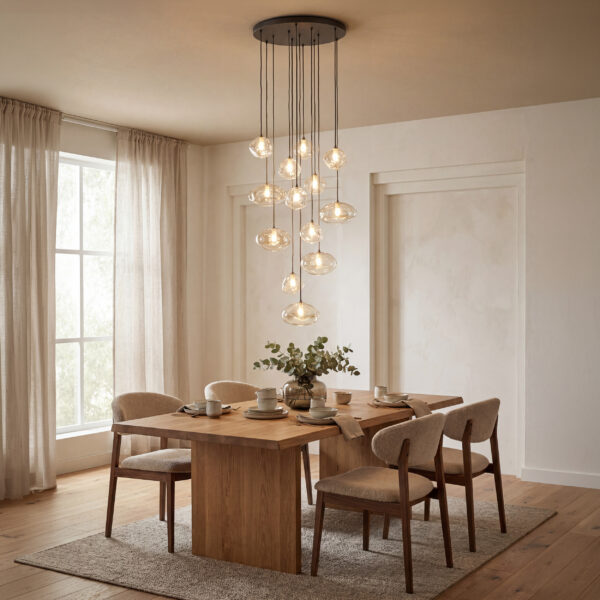 11794_NEBIA_B2 Pakabinamas šviestuvas Nebia New Brown 13xG9