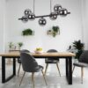Stylish room interior with green plants. Home decoration Pakabinamas šviestuvas Estera Black 7