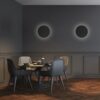 Gray loft cafe interior, gray chairs Sieninis šviestuvas Luna Black 300