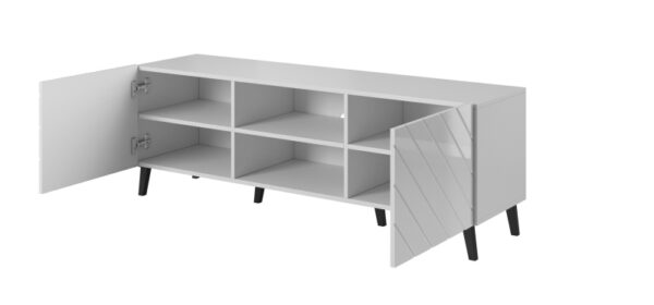 TV spintelė 150 ABETO matinė balta/ blizgi balta