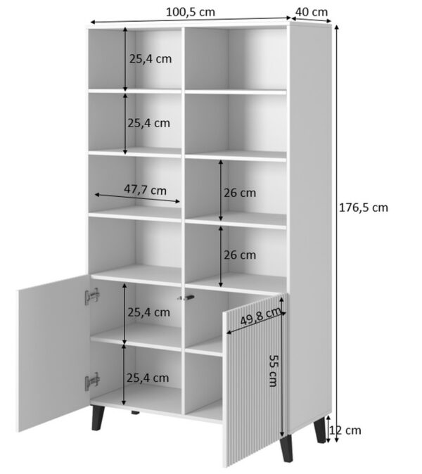 5903815007378_6 PAFOS pastatoma knygų lentyna juoda/juoda