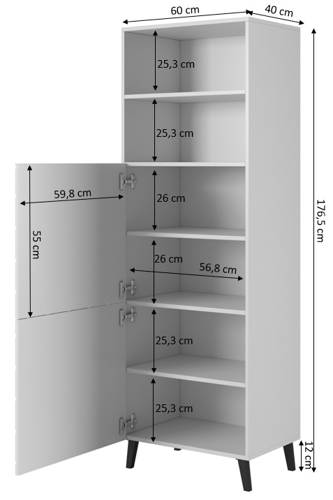 spintelė 60 ABETO matinė balta/ blizgi balta