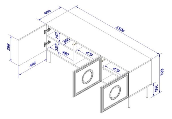 PALAZZO TV spintelė 150 (3D)