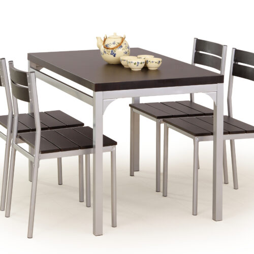 MALCOLM stalas + 4 kėdės spalva: wenge