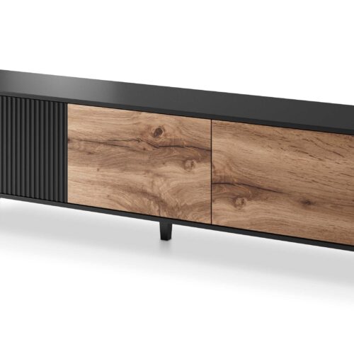 RANDOM RTV-2 TV-stand, spalva: wotan ąžuolas/juoda