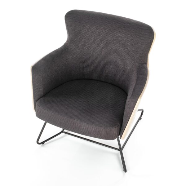 CHILLOUT leisure fotelis tamsi pilka / natūralus ąžuolas, kojelės - juoda