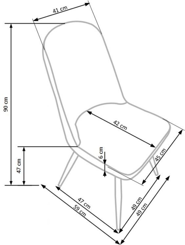 K214 kėdė, spalva: tamsi kreminė / medaus ąžuolas