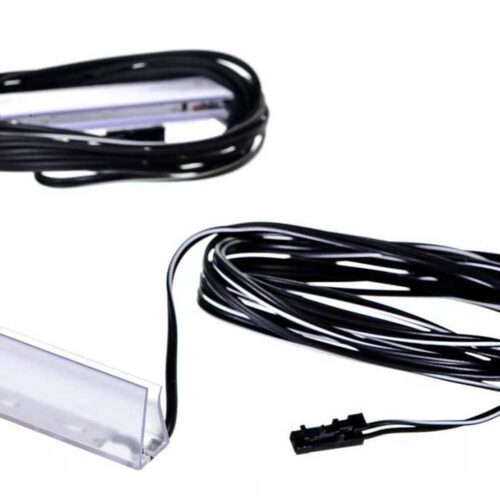 LED1 šviesi, spalva: mėlyna