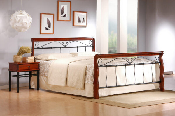 5905248120440_1 VERONICA lova 160 cm spalva: ant. cherry/juoda